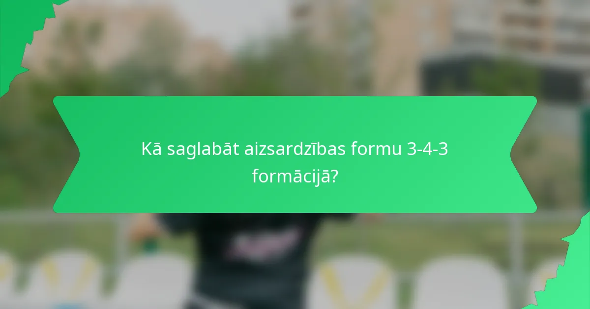 Kā saglabāt aizsardzības formu 3-4-3 formācijā?