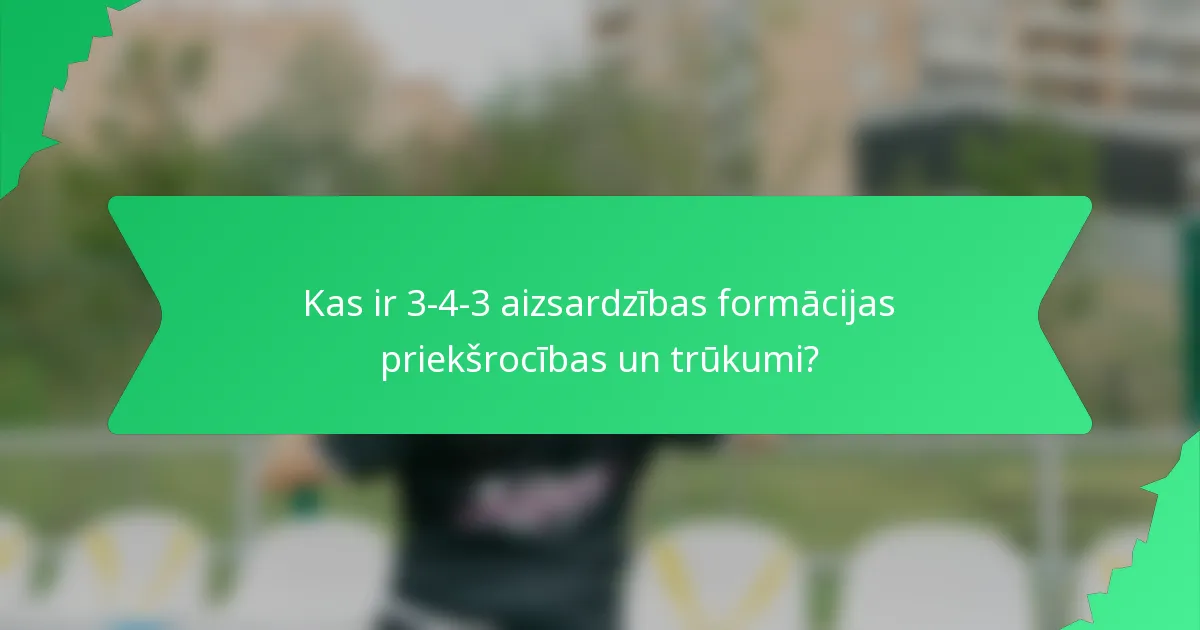 Kas ir 3-4-3 aizsardzības formācijas priekšrocības un trūkumi?